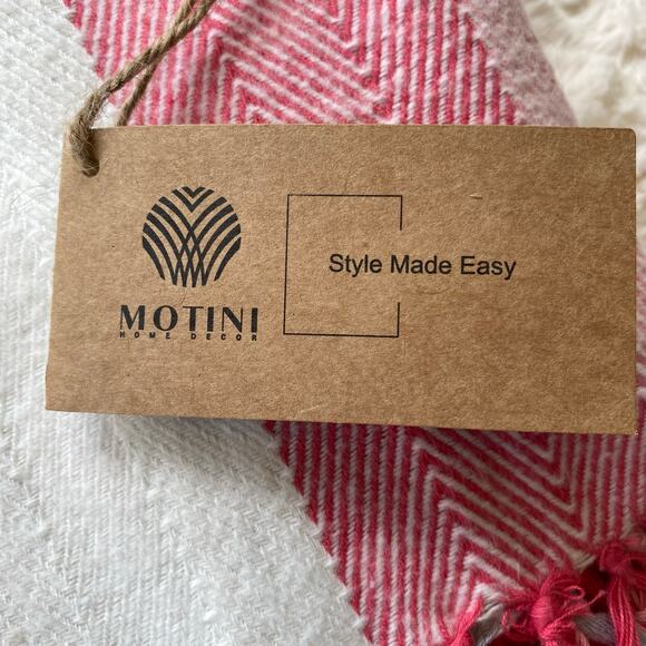 MOTINI 100% Cotton Knit Throw Blanket 50 x 60 inch Stiped Decorative Blanket - Picture 8 of 9
